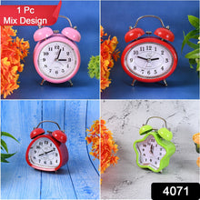 Mini Cute Alarm Clock Small Kids and Students (Mix Design & Color / 1 Pc) - justgrabit.in | Just Grab It