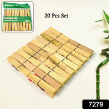 Heavy Duty Bamboo Wooden Cloth Clips / Pegs (20 Pcs Set) - justgrabit.in | Just Grab It