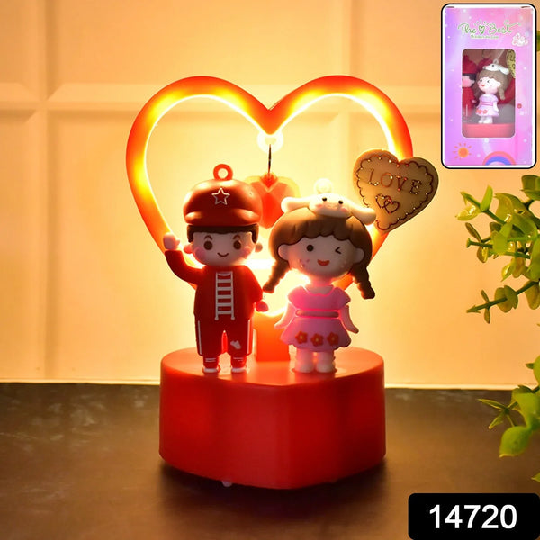 Cute Romantic Couple Love Showpiece with Heart Frame (1 Pc) - Justgrabit Inc.