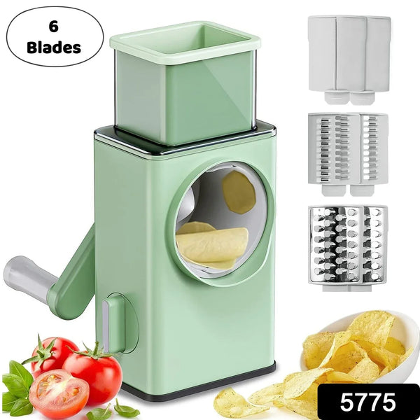 Stainless Steel Vegetable Chopper with 6 Blades - Kitchen Mandoline Slicer - Justgrabit Inc.