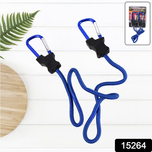 Carabiner Bungee Cord with Hook for Luggage & Bags (1 Pc / Mix Color) - justgrabit.in | Just Grab It