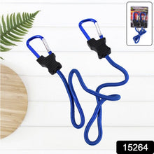 Carabiner Bungee Cord with Hook for Luggage & Bags (1 Pc / Mix Color) - justgrabit.in | Just Grab It