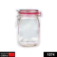 Reusable Airtight Seal Plastic Food Storage Mason Jar Zipper (500ml) - justgrabit.in | Just Grab It
