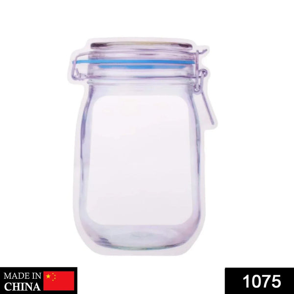 Reusable Airtight Seal Plastic Food Storage Mason Jar Zipper (1000ml) - Justgrabit Inc.