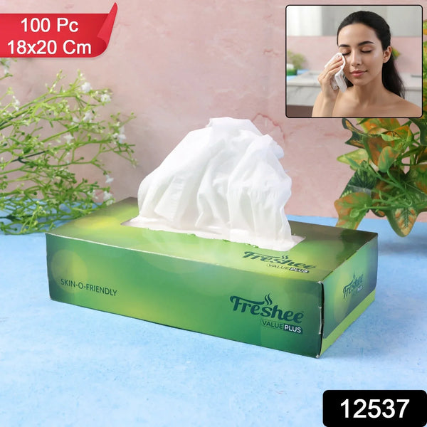 Freshee Premium Skin - Friendly Facial Tissues — 100 Pc Box (18 x 20 cm) - justgrabit.in | Just Grab It