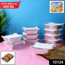 Freshee Aluminium Food Container with Lid — 450 ml — 10 Pc - justgrabit.in | Just Grab It