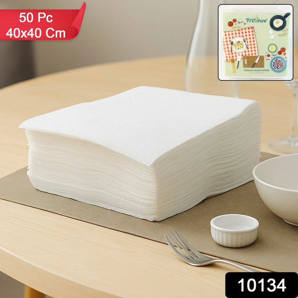 Freshee Premium Dinner Napkins — 50 Pc Pack (40 × 40 cm) - justgrabit.in | Just Grab It