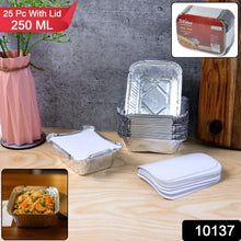 Disposable Aluminium Food Containers with Lids – 250 ml Capacity (Pack of 25) - justgrabit.in | Just Grab It