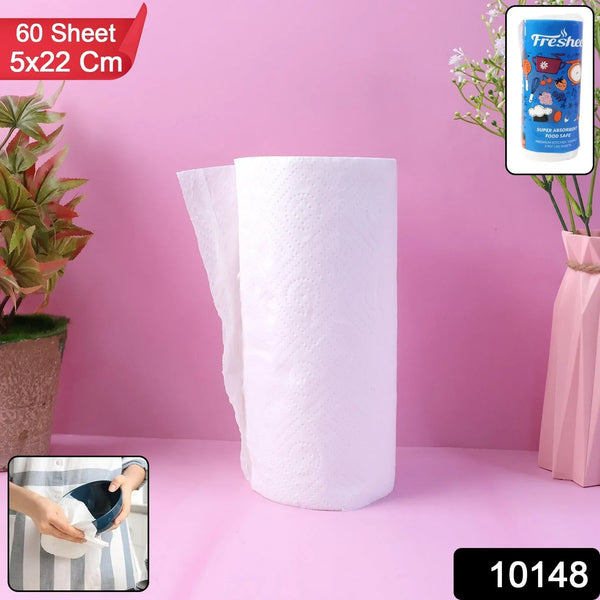 Freshee Kitchen Paper Towel Roll - 60 Sheets (21.5 × 22 cm Each) - justgrabit.in | Just Grab It