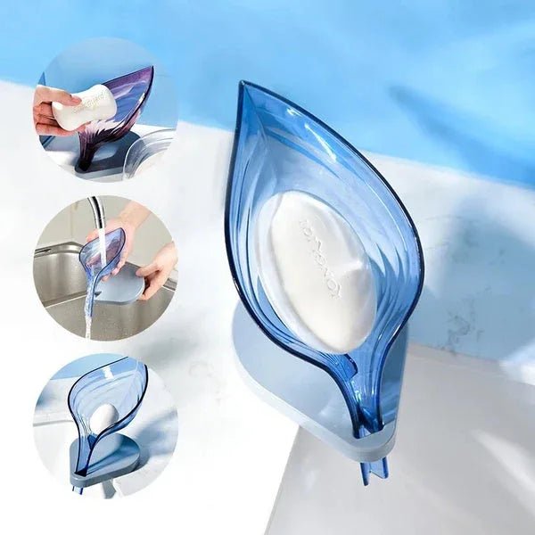 Leaf Shape Soap Box Self Draining Bathroom Soap Holder - Justgrabit Inc.