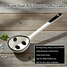 Premium 17 cm Heat - Resistant Ceramic Soup Ladle - justgrabit.in | Just Grab It