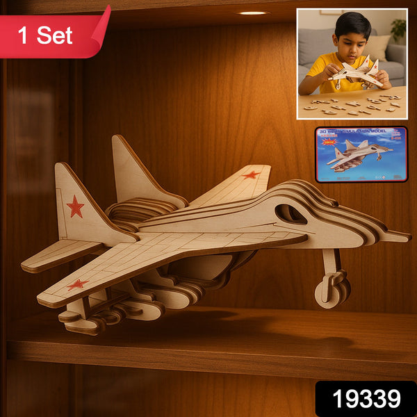 3D Wooden Fighter Jet Puzzle DIY Assembly Kit - justgrabit.in | Just Grab It