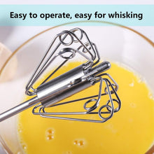 Big Stainless Steel Egg Whisk, Hand Push Rotary Whisk Blender (1 Pc / 35 Cm) - justgrabit.in | Just Grab It