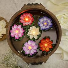 Water Floating Smokeless Candles & Lotus Flowers Sensor Led TeaLight for Outdoor and Indoor Decoration - Pack of 6 Candle, Diwali (Pack of 6) - justgrabit.in | Just Grab It