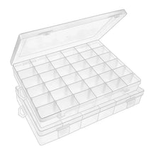 36 Grids Clear Plastic Organizer Jewelry Storage Box with Adjustable Dividers, Transparent Organizer Box (1pc) - justgrabit.in | Just Grab It