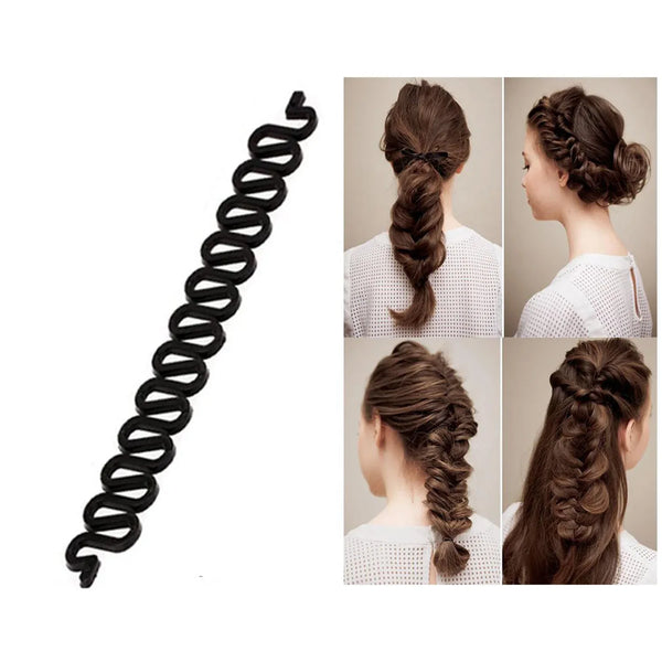 Fishbone Bun Maker widely used by women’s for making their hair looks like a fish tail and all and it used in many kinds of places like household, parlours etc., Hair accessories - Justgrabit Inc.