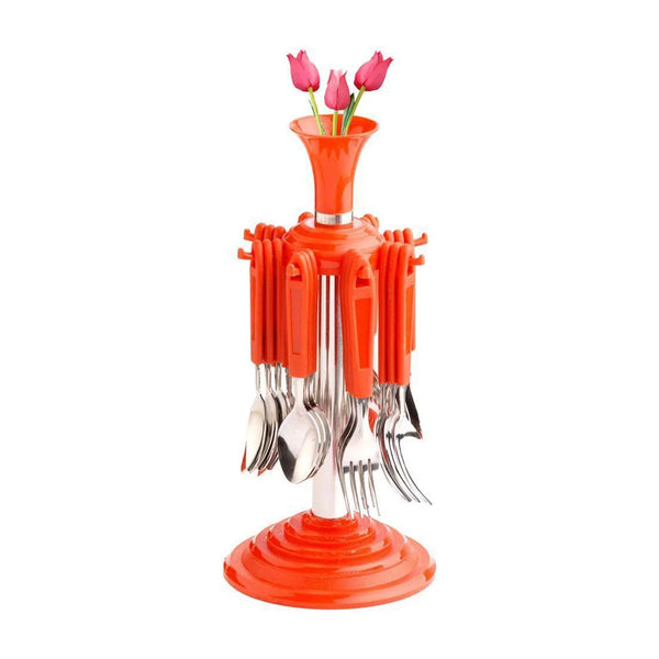 New Stylish 24 Pcs Plastic, Stainless Steel Cutlery Set (Pack of 24) - Justgrabit Inc.
