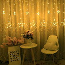 12 STARS CURTAIN STRING LIGHTS, WINDOW CURTAIN LIGHTS WITH 8 FLASHING MODES DECORATION FOR FESTIVALS - justgrabit.in | Just Grab It