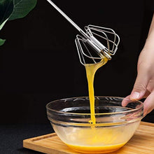 Medium Stainless Steel Egg Whisk, Hand Push Rotary Whisk Blender (1 Pc / 30 Cm) - justgrabit.in | Just Grab It