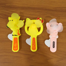Hand Press Mini Portable Cartoon Fan Toy (1 PC, Mix Color & Design) - justgrabit.in | Just Grab It
