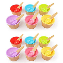 Ice - Cream Waffle Spoon Bowl Cup Set Premium Ice Cream Set 12 Units Coupler Bowl - justgrabit.in | Just Grab It
