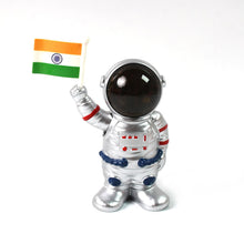Solar Power Astronaut Ornament Moving Hand with Indian Flag (1 Pc) - justgrabit.in | Just Grab It