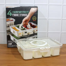 6 - Compartment Fridge Storage Box with Lid - justgrabit.in | Just Grab It