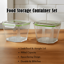 Food Storage Container Set with Leak - Proof Lid (500 ML / 2 Pc) - justgrabit.in | Just Grab It