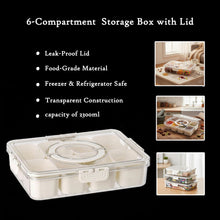 6 - Compartment Fridge Storage Box with Lid - justgrabit.in | Just Grab It