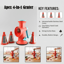 Apex 4 in 1 Signature Rotary Grater with Interchangeable Blades - justgrabit.in | Just Grab It