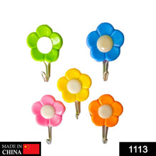 Plastic Self - Adhesive Flower Shape Hooks (Pack of 5) - Justgrabit Inc.