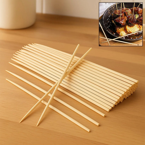 Natural Bamboo Wooden Skewers / BBQ Sticks for Barbeque and Grilling - Justgrabit Inc.