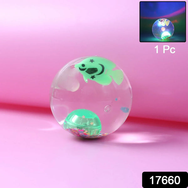 Light - Up Bouncy Fish Ball – Impact - Activated LED Flashing Sensory Toy (1 Pc) - justgrabit.in | Just Grab It