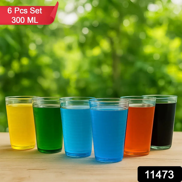 Apex Pyramid Ringo Plastic Glass – 300ml Approx | Durable, Crystal - Clear Tumbler - Justgrabit Inc.