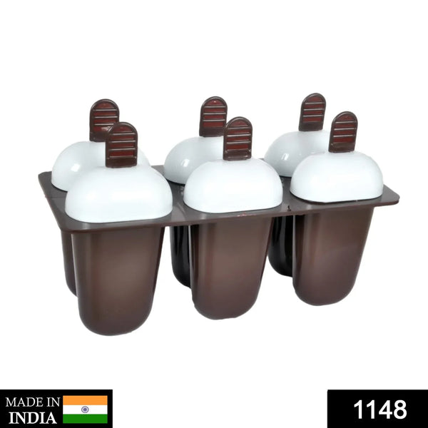 Plastic Ice Candy Maker Kulfi Maker Moulds Set with 6 Cups (Multicolour) - Justgrabit Inc.