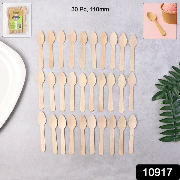 110mm Wooden Tea Spoon – 30 Pcs Pack - justgrabit.in | Just Grab It