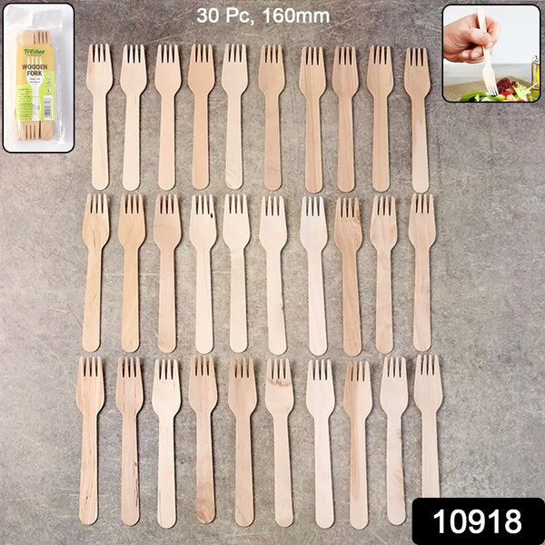 Freshee 160mm Wooden Fork – 30 Pcs Pack - justgrabit.in | Just Grab It