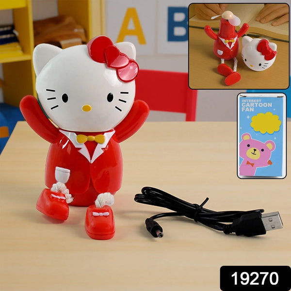 USB Cartoon Character Mini Table Fan for Kids (1 Pc) - Justgrabit Inc.