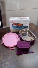 3 in 1 Spicy Bite Stainless Steel Lunch Box With Plastic Small Box & Spoon (1 Set) - justgrabit.in | Just Grab It