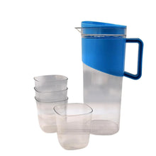 Transparent Stylish Premium Jug with Elegant Handle (2000 ML Jug Approx & 4 Pcs Plastic Glass) - Justgrabit Inc.