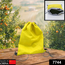 Portable Dori Bag Inside silver with coating Drawstring Backpack, Gym Sack Light Weight Multi Storage Bags Large Capacity for Shopping - justgrabit.in | Just Grab It