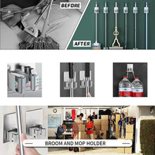 Stainless Steel Mop Broom Holder Organizer, With Glue 6gm Adhesive Wall Mounted Mop Organizer Storage Rack Clip Heavy Duty Broom Hanger for Laundry Room Garden Tool Holder Bathroom Accessories (1 Pc) - Justgrabit Inc.