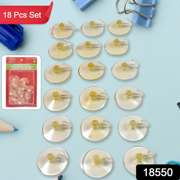 Transparent Rubber Vacuum Sucker, Suction Cup Hooks (18 Pcs Set) - justgrabit.in | Just Grab It