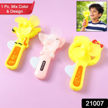 Hand Press Mini Portable Cartoon Fan Toy (1 PC, Mix Color & Design) - justgrabit.in | Just Grab It
