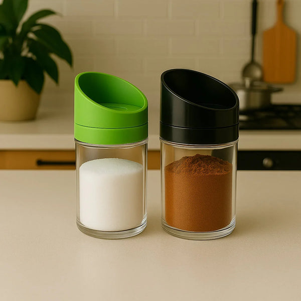Apex Slant - Lid Kitchen Storage Jar Set (2 Pc) - Justgrabit Inc.