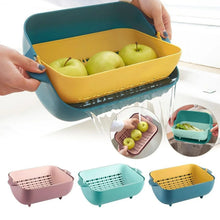 Multifunctional BPA Free Double Layered Plastic Rotatable Strainer Basket (Multicolor) - Justgrabit Inc.