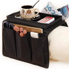 Sofa Arm Rest Hanging Storage Bag, Storage Bag for Sofa Ideal for Sorting Magazines Books (Black) - justgrabit.in | Just Grab It