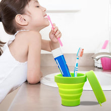 Round Silicone Foldable Glass / Cup, Foldable Travel Mug With Lid (1 Pc) - justgrabit.in | Just Grab It