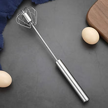 Big Stainless Steel Egg Whisk, Hand Push Rotary Whisk Blender (1 Pc / 35 Cm) - justgrabit.in | Just Grab It