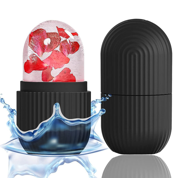 Face Ice Roller Massager for Swelling & Puffiness Reduction (Black) - justgrabit.in | Just Grab It